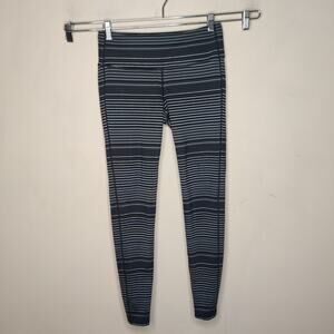 Athleta Chaturanga Tight Striped Black Grey